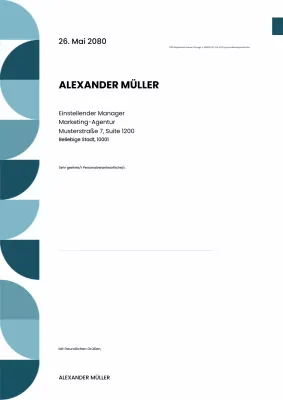 Aquamarines geometrisches Geschäftsbriefpapier