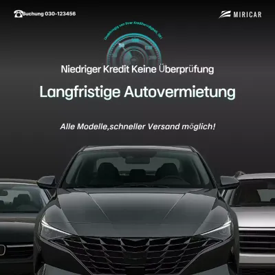 Schwarze moderne Mietwagenwerbung