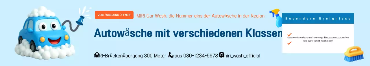 Sky Blue Clean Autowaschwerbung
