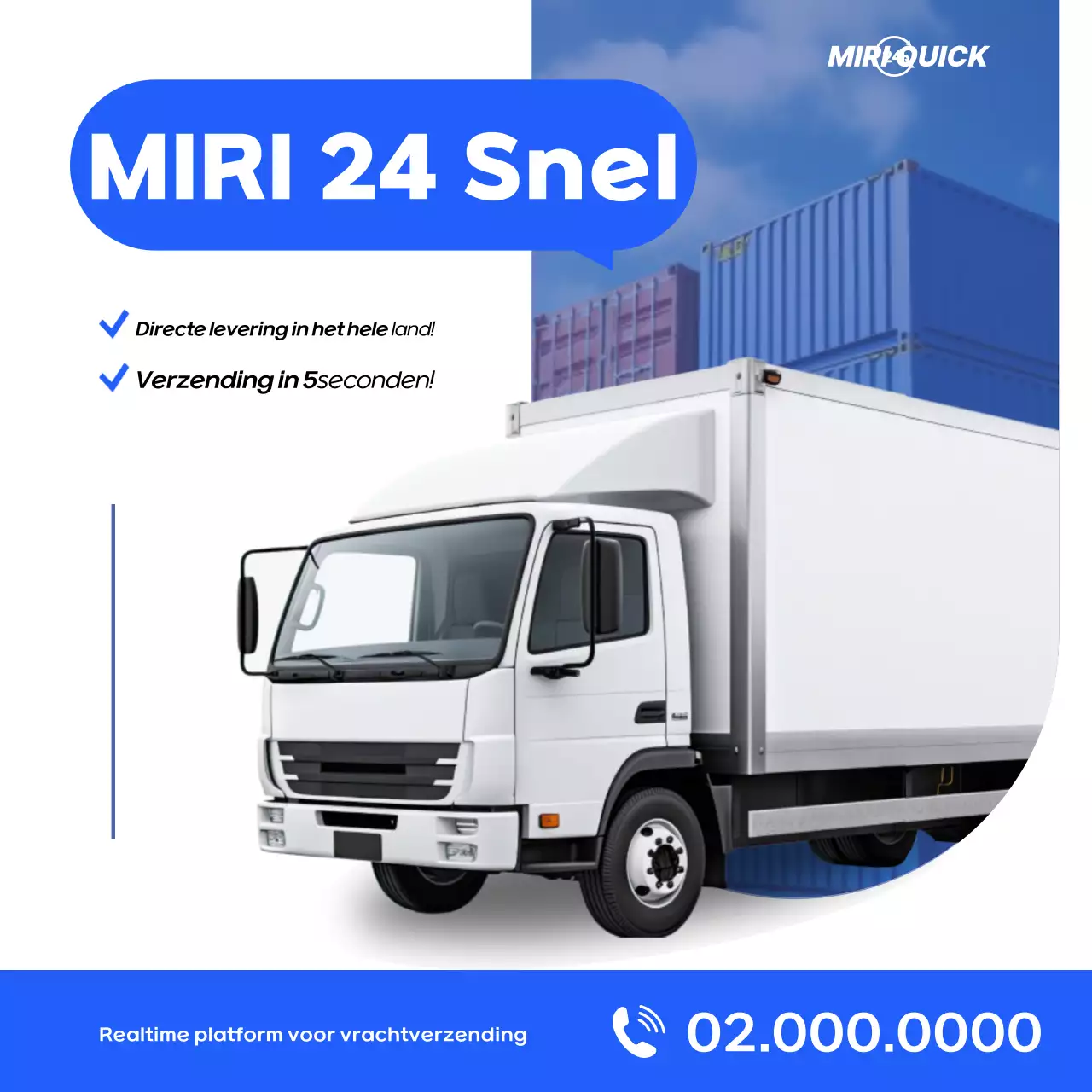 Blauwe moderne logistieke advertentie