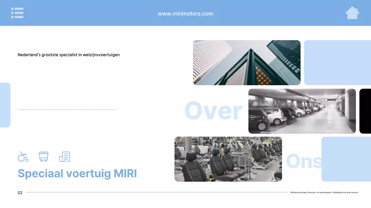 Reclame voor een moderne auto in hemelsblauw