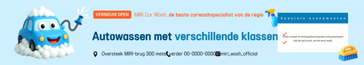 Advertentie voor Sky Blue Clean Car Wash