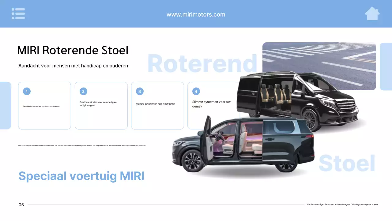 Reclame voor een moderne auto in hemelsblauw