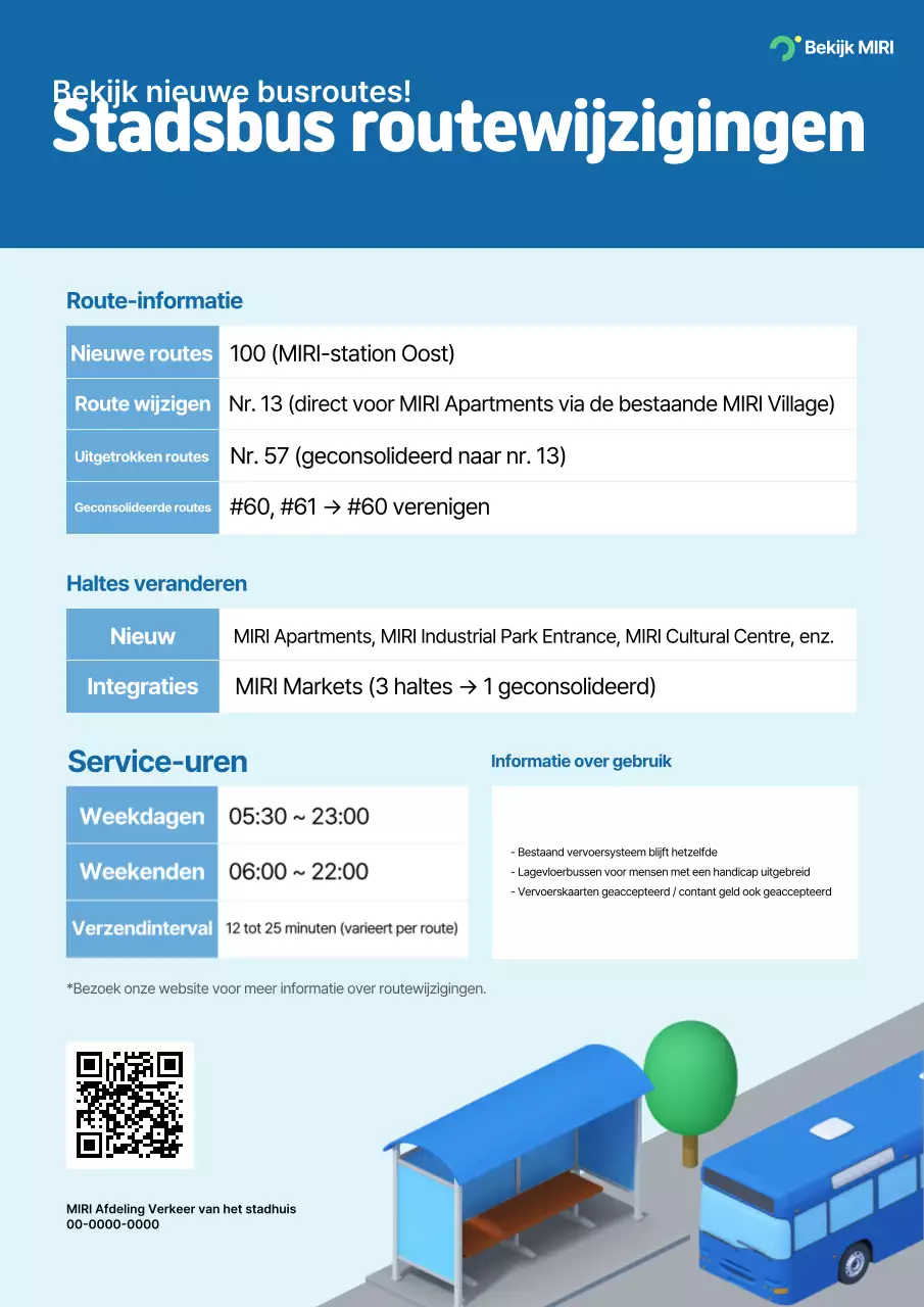 Blue Clean Openbaar Vervoer Stadsbus Routegids