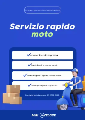 Pubblicità di consegna moderna blu