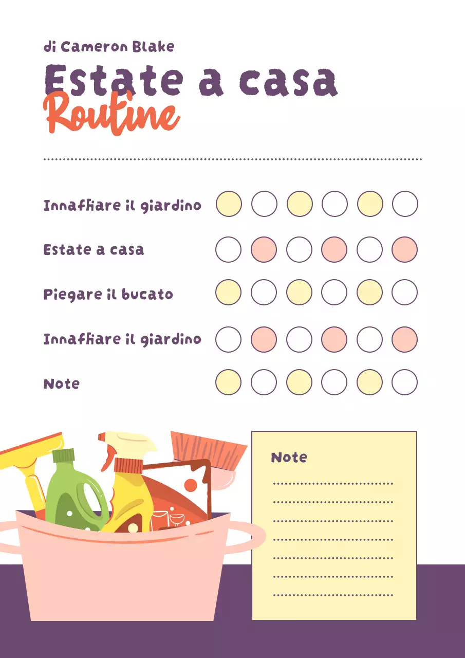 Poster viola semplice per la lista delle cose da fare in casa