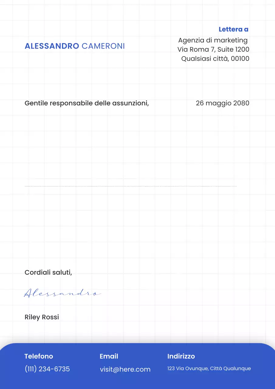 Poster con carta intestata aziendale moderna blu