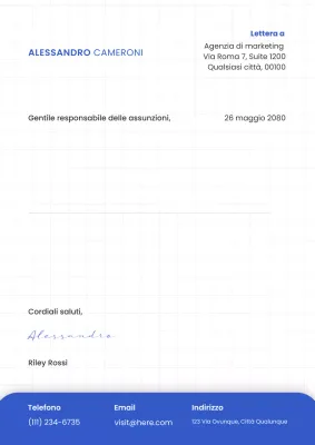 Poster con carta intestata aziendale moderna blu