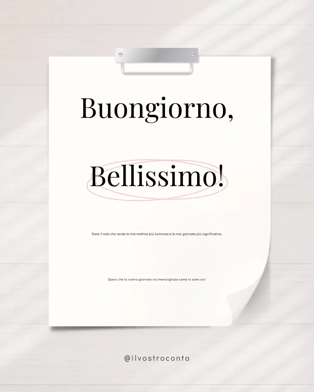Post di Instagram con biglietto di auguri mattutino minimale bianco