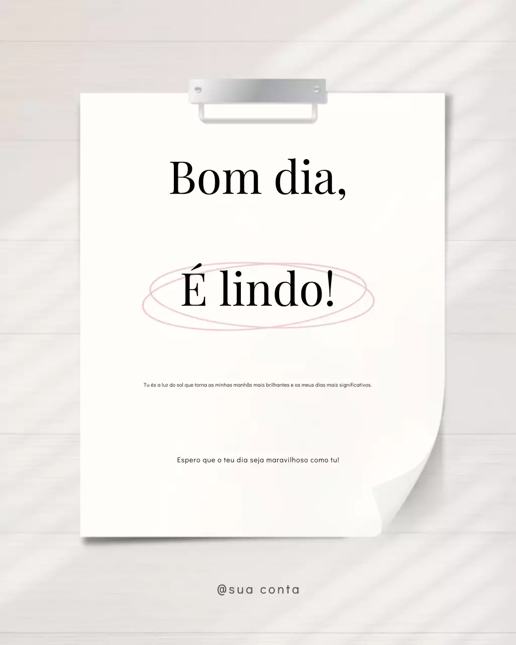 Postagem no Instagram de cartão de felicitações matinal minimalista branco