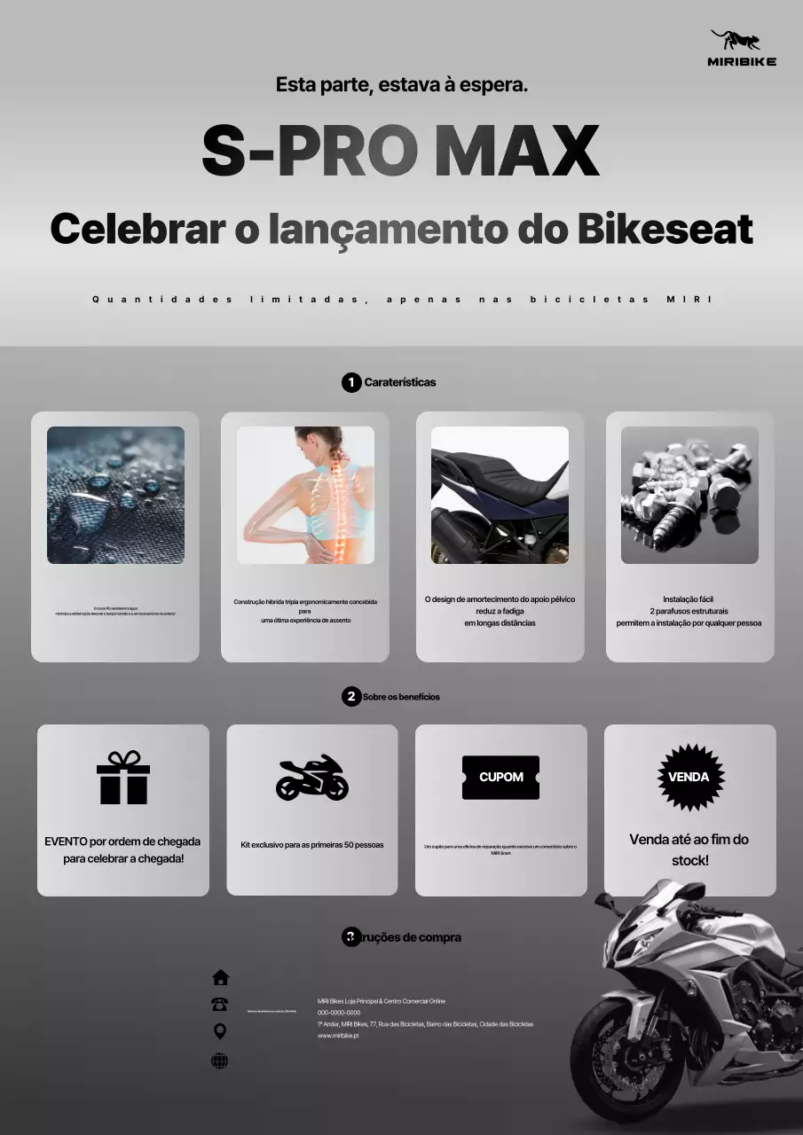 Promoção de produto de bicicleta moderna cinza