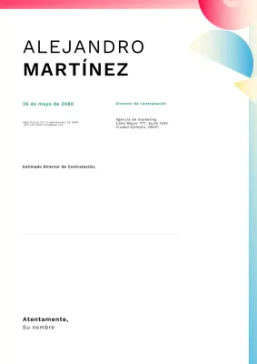 Póster de carta de presentación con degradado limpio