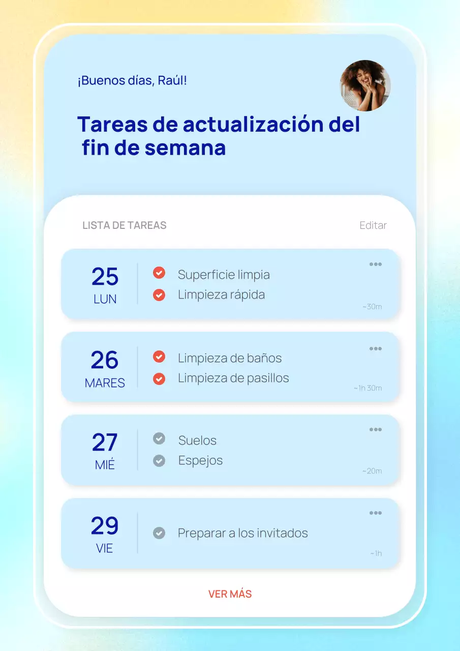 Póster de planificador de tareas moderno azul