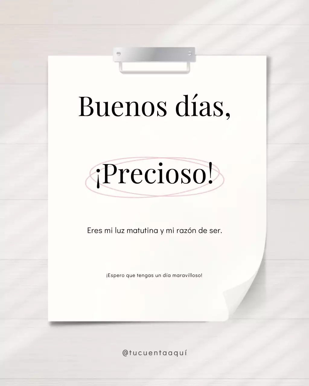 Tarjeta de felicitación matutina minimalista blanca para Instagram