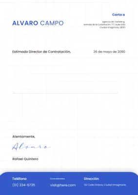 Póster membretado empresarial moderno azul
