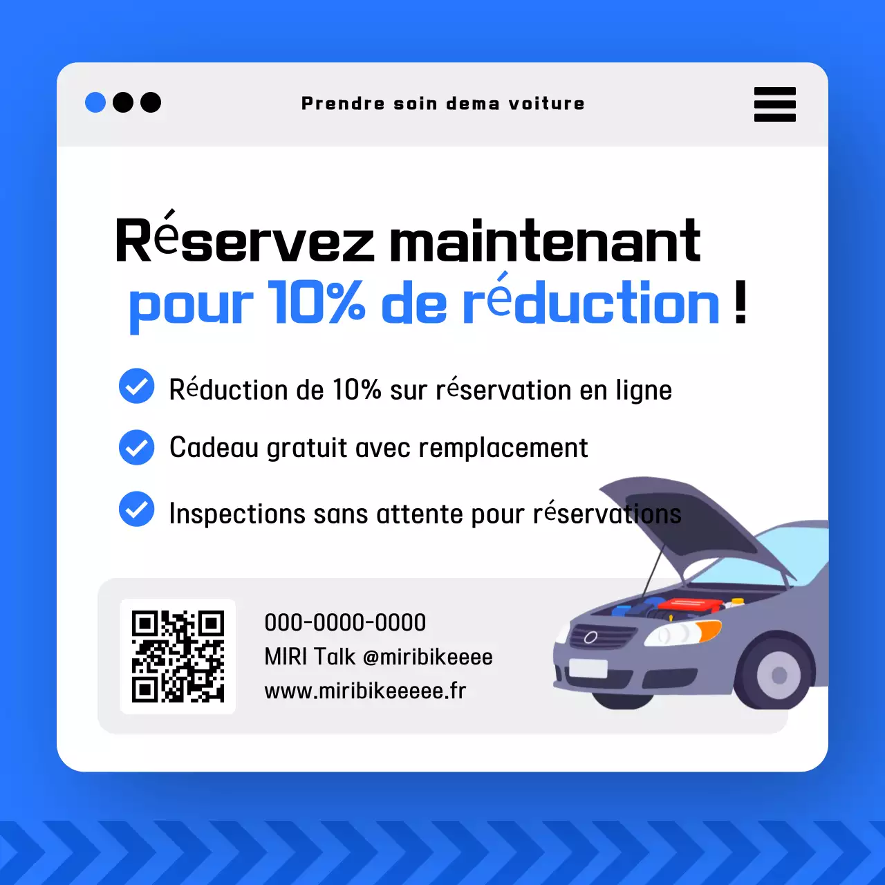Promotion de la sécurité des voitures modernes bleues