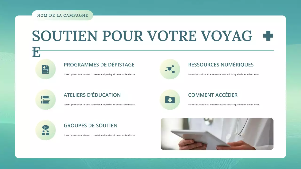 conférence sur la santé moderne turquoise