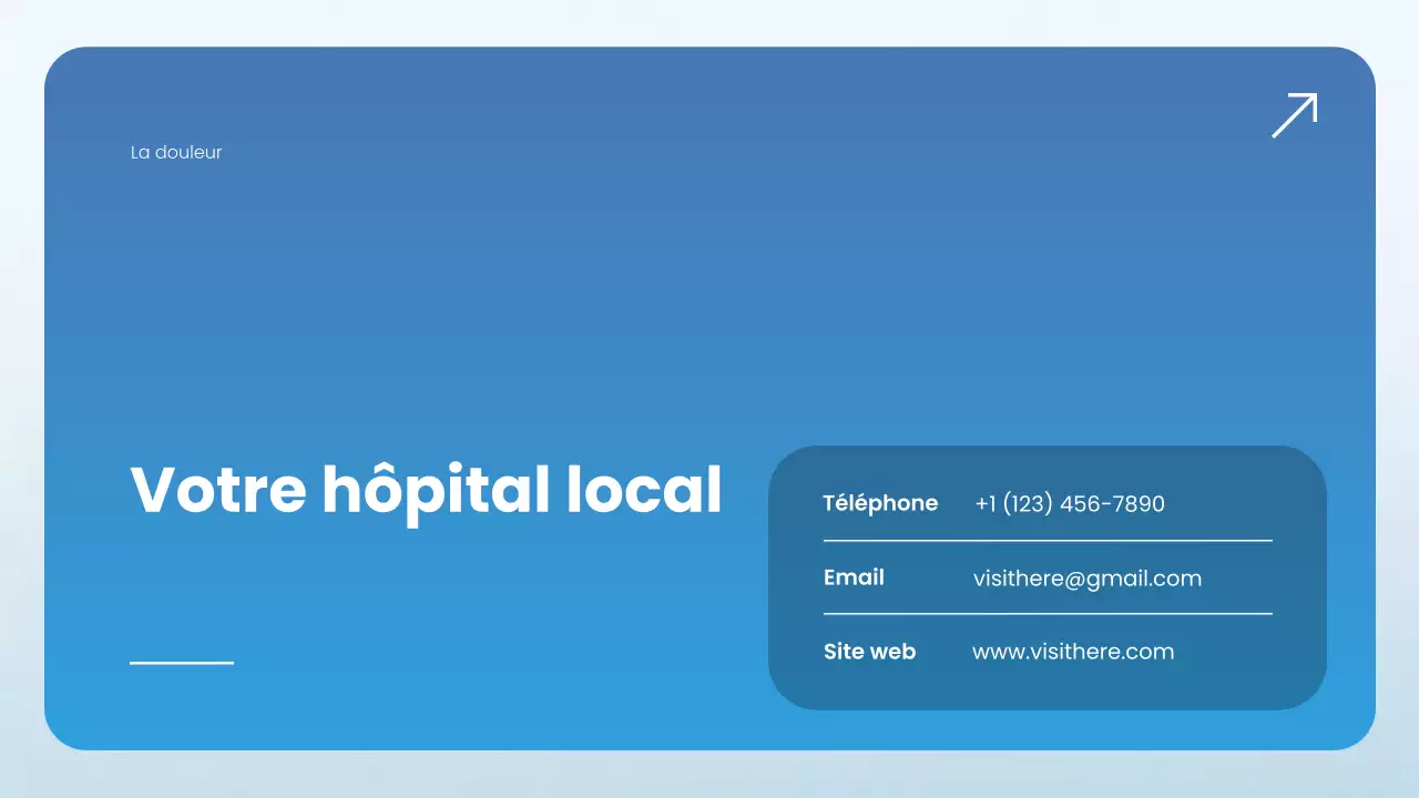 Présentation du profil de l'hôpital moderne bleu