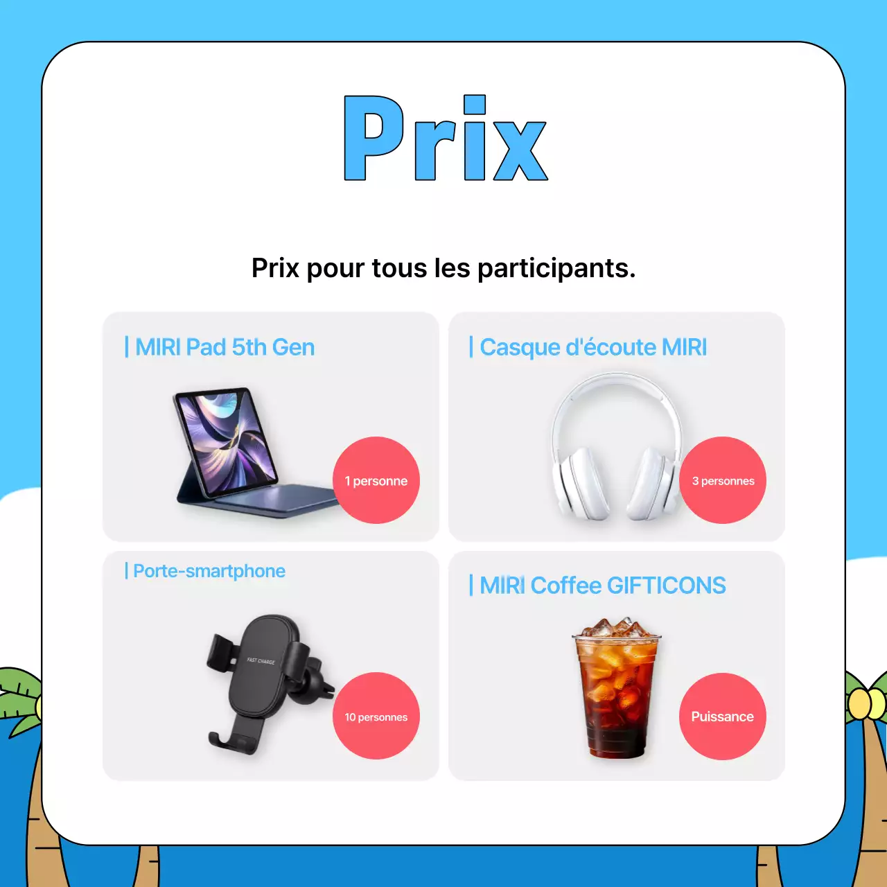 Promotion de l'événement d'essai de voiture de location Sky Blue Pop