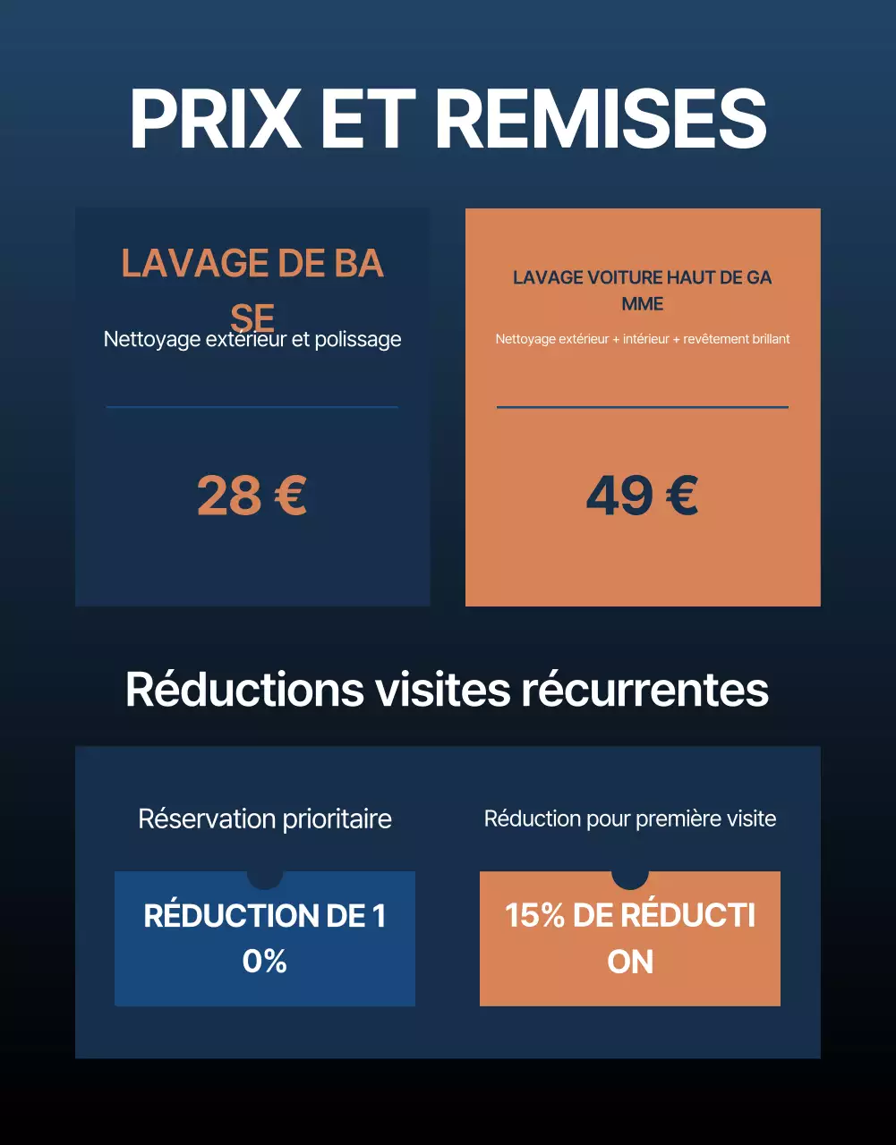 Publicité pour le lave-auto mobile Blue Modern