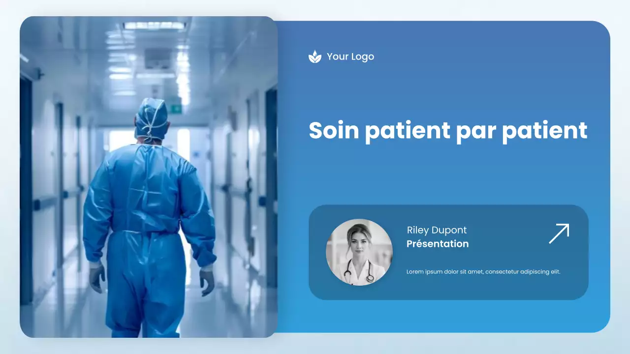 Présentation du profil de l'hôpital moderne bleu