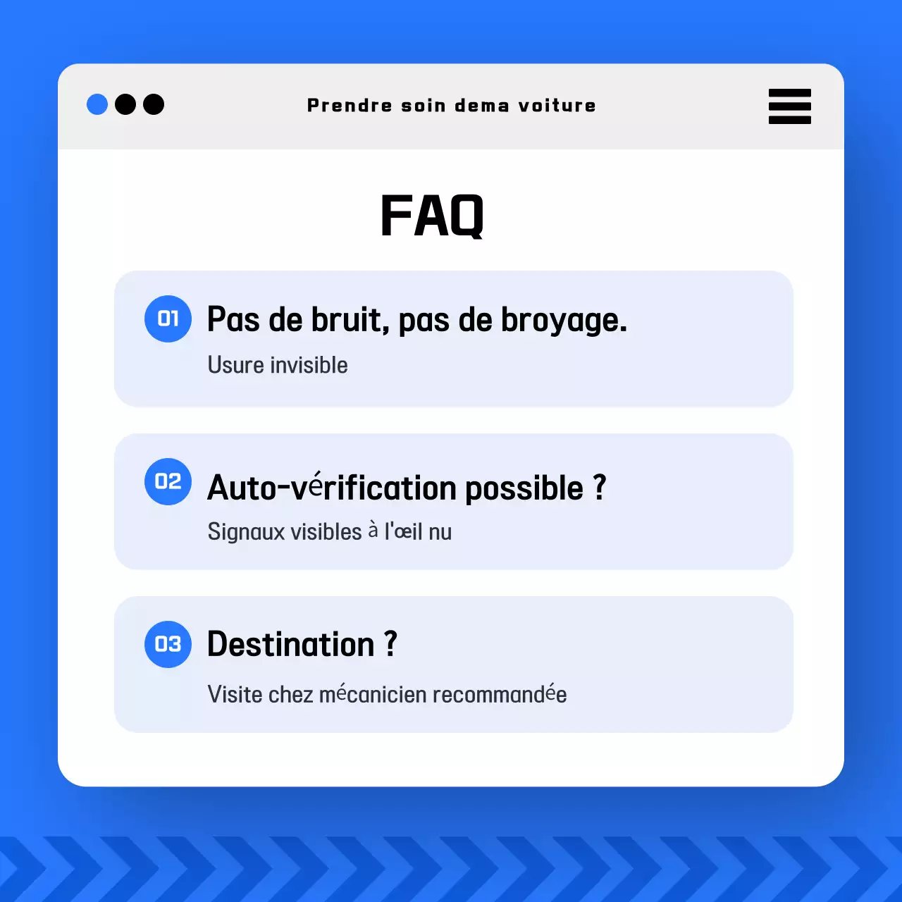 Promotion de la sécurité des voitures modernes bleues