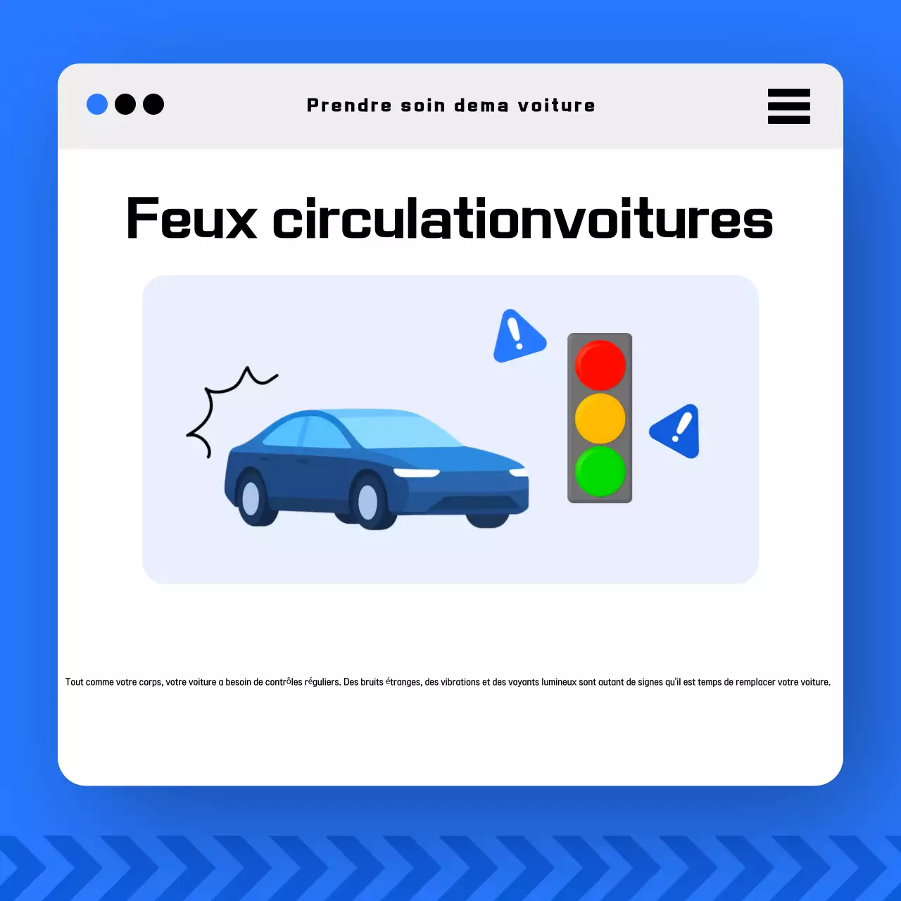 Promotion de la sécurité des voitures modernes bleues