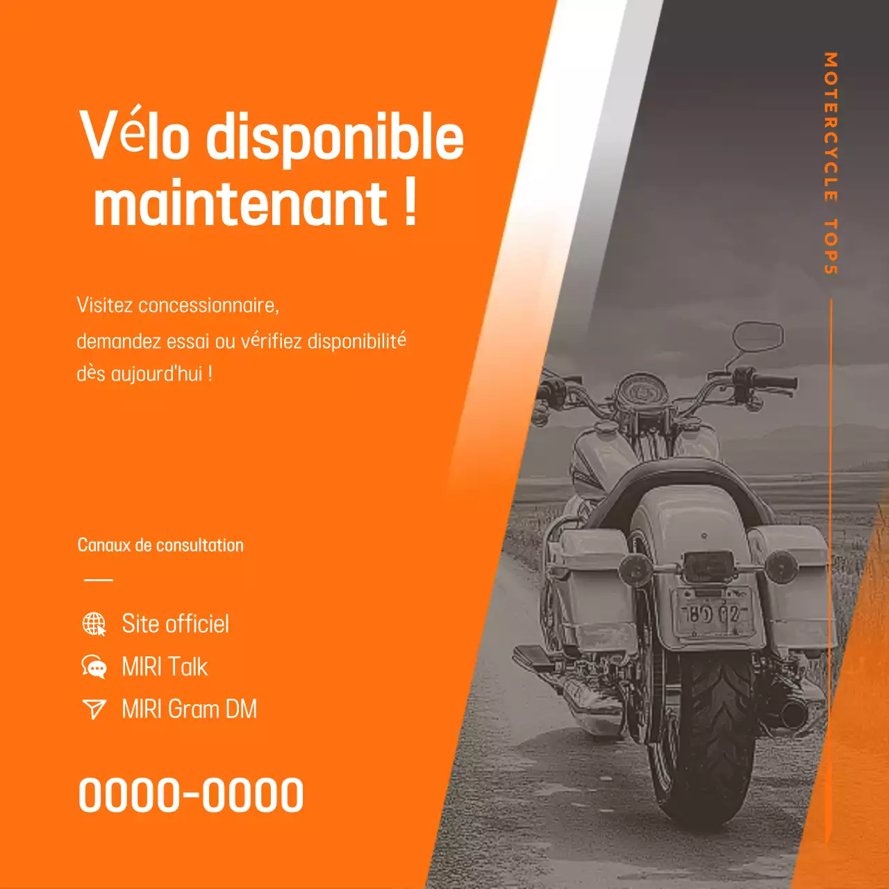 Publicité pour une moto moderne orange