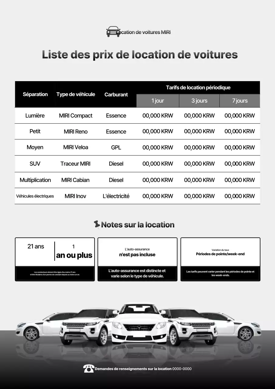 Publicité de location de voiture Gray Basic