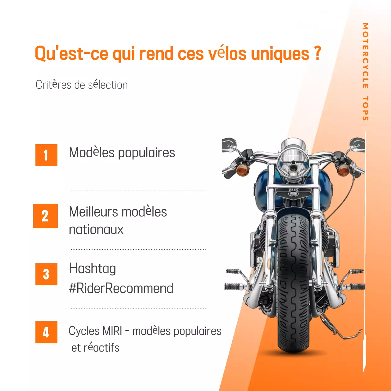 Publicité pour une moto moderne orange
