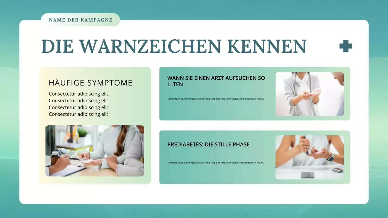 blaugrüner Vortrag über moderne Gesundheit