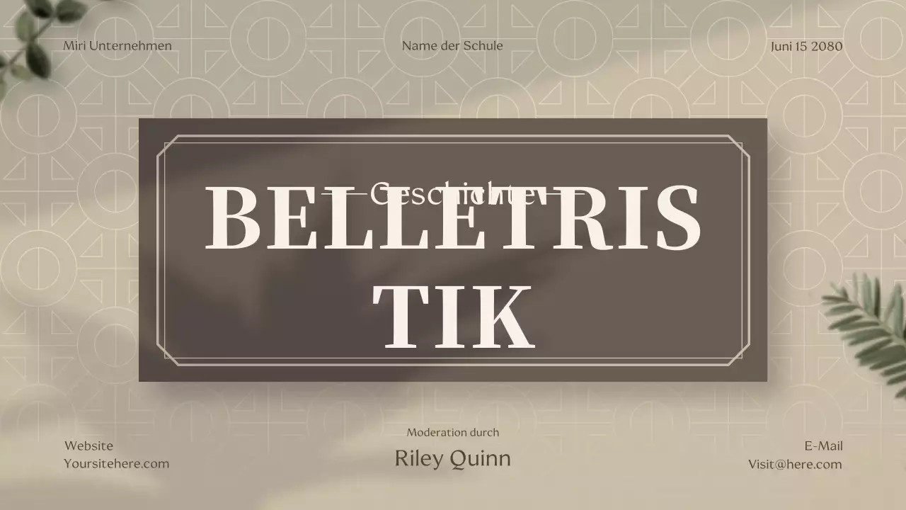 Beige Classic Fiction Vorlesung