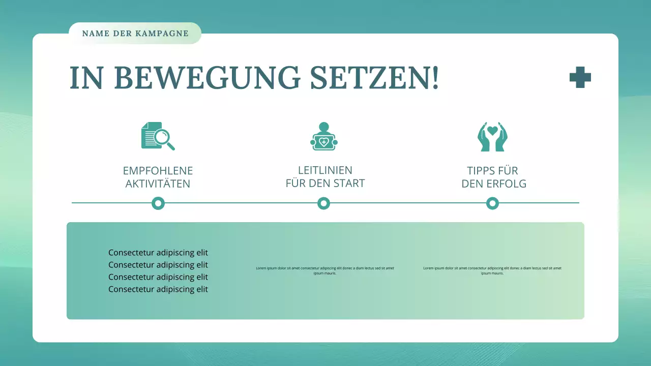 blaugrüner Vortrag über moderne Gesundheit