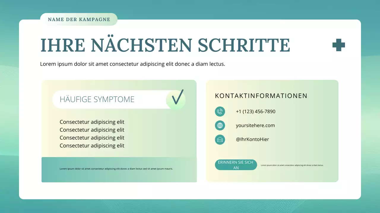 blaugrüner Vortrag über moderne Gesundheit