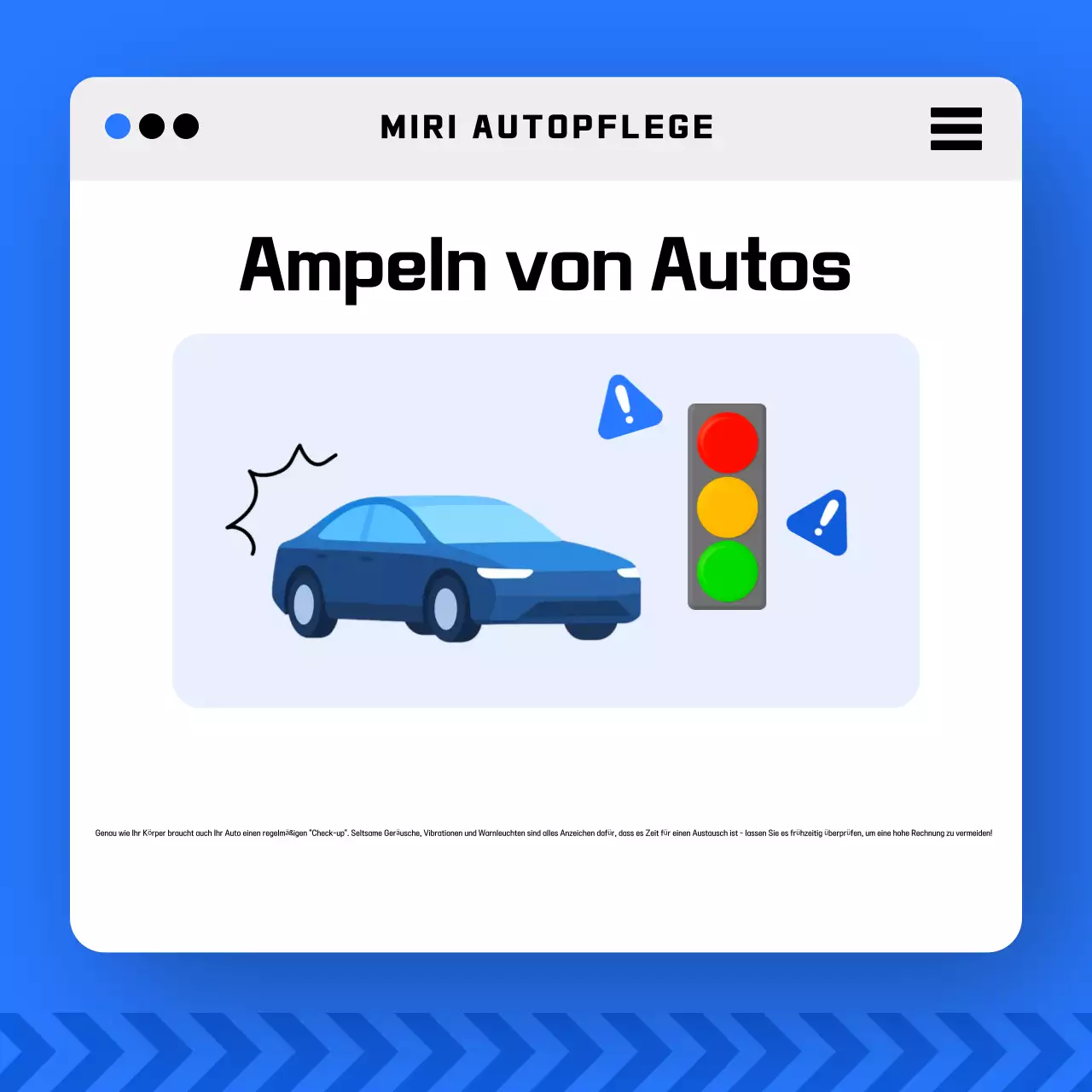 Blaue moderne Autosicherheitsaktion
