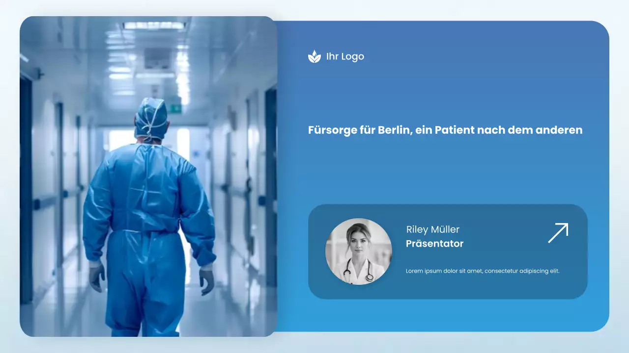 Blaues modernes Krankenhausprofil Präsentation