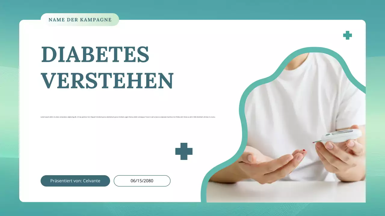 blaugrüner Vortrag über moderne Gesundheit