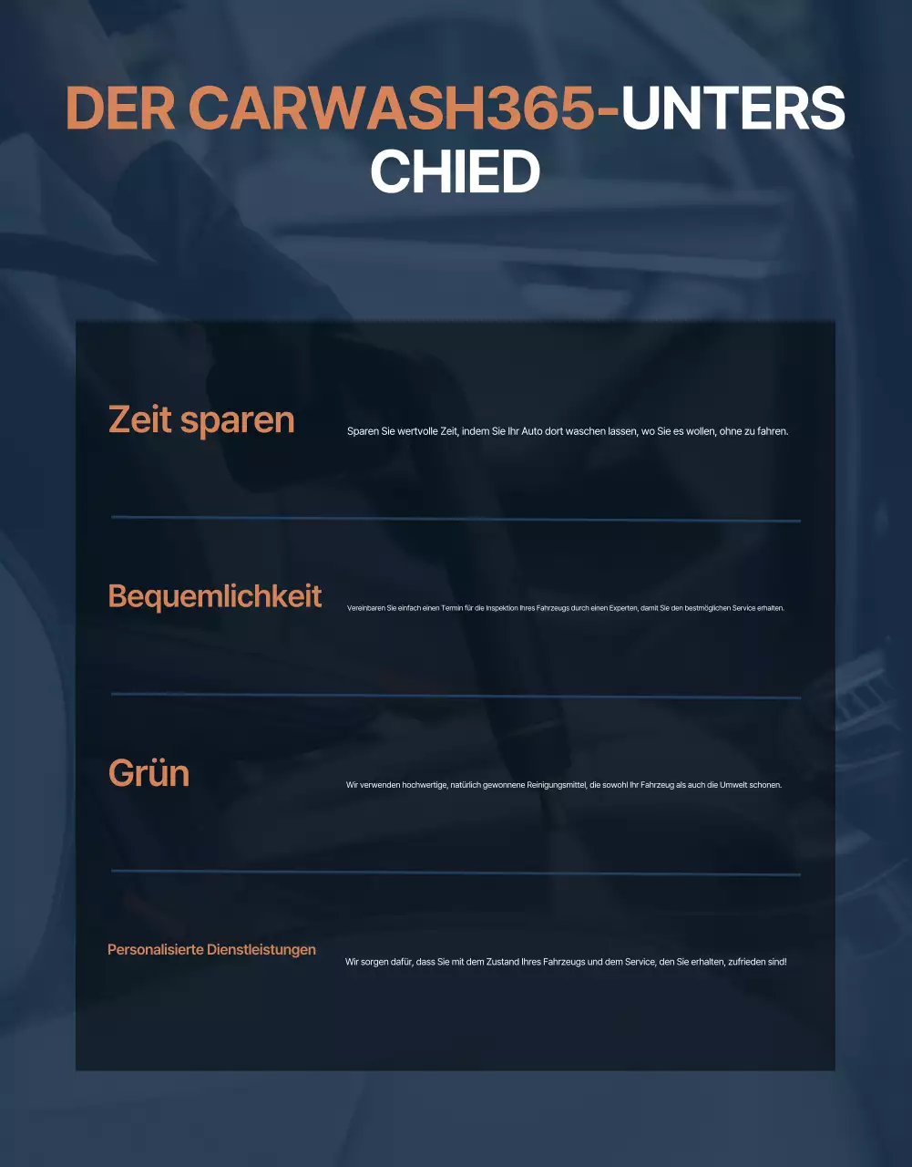 Blaue, moderne Werbung für mobile Autowaschanlagen