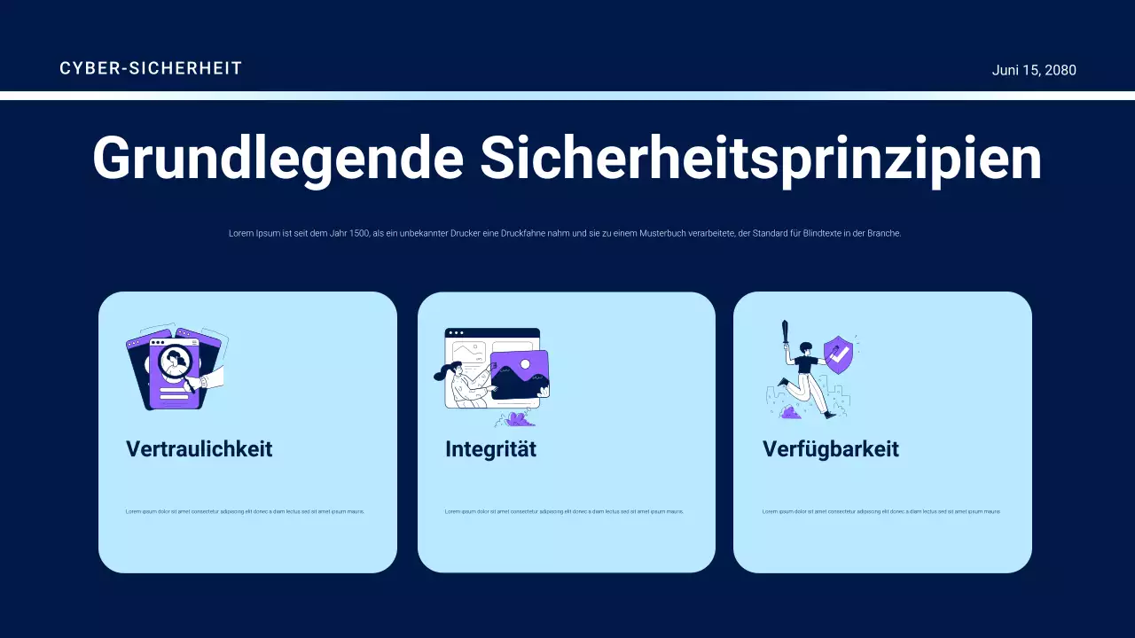 Lila futuristischer Sicherheitsleitfaden Präsentation
