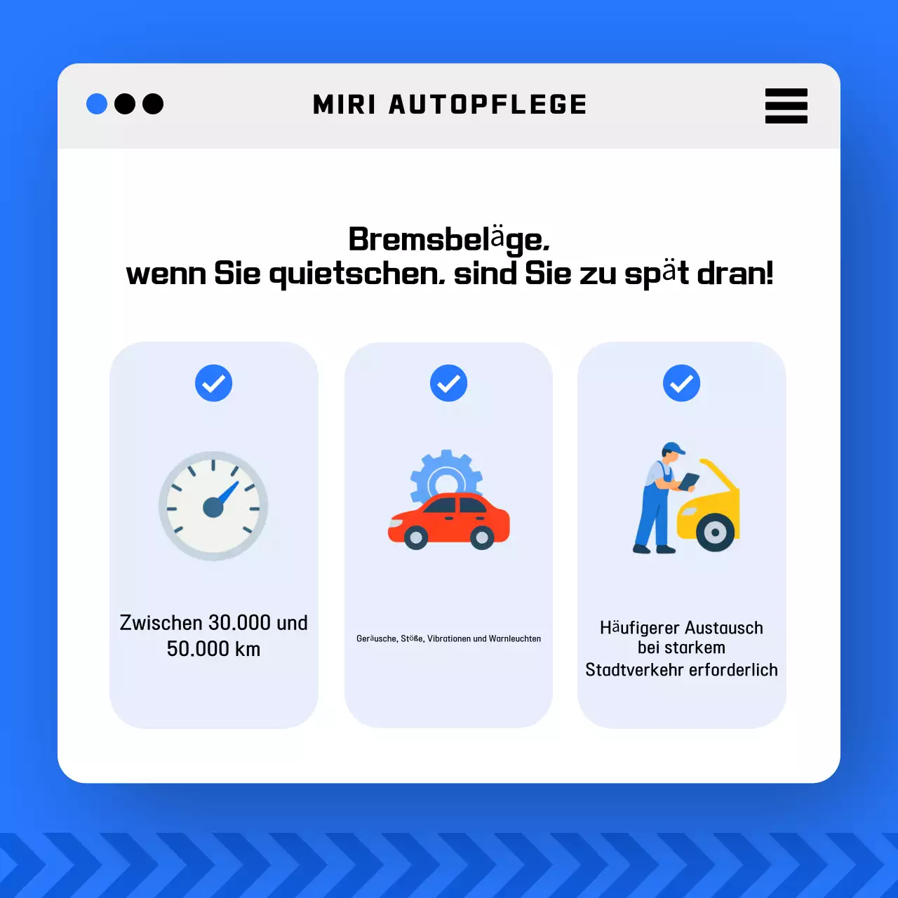 Blaue moderne Autosicherheitsaktion