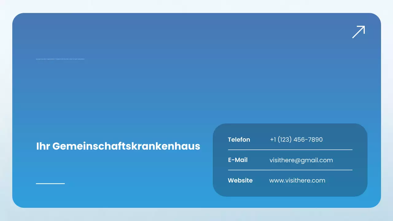 Blaues modernes Krankenhausprofil Präsentation