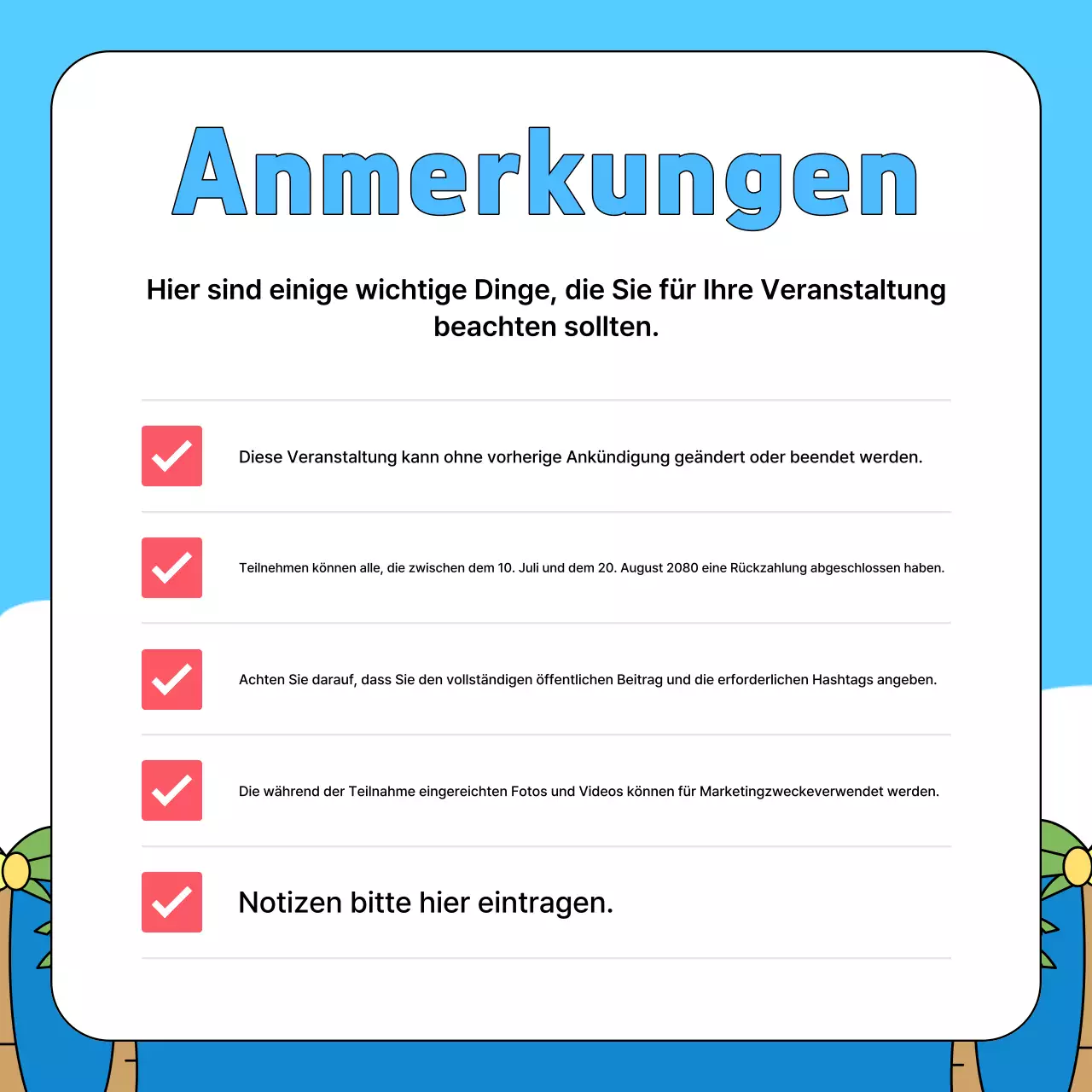 Werbung für das Probefahrt-Event für Mietwagen von Sky Blue Pop