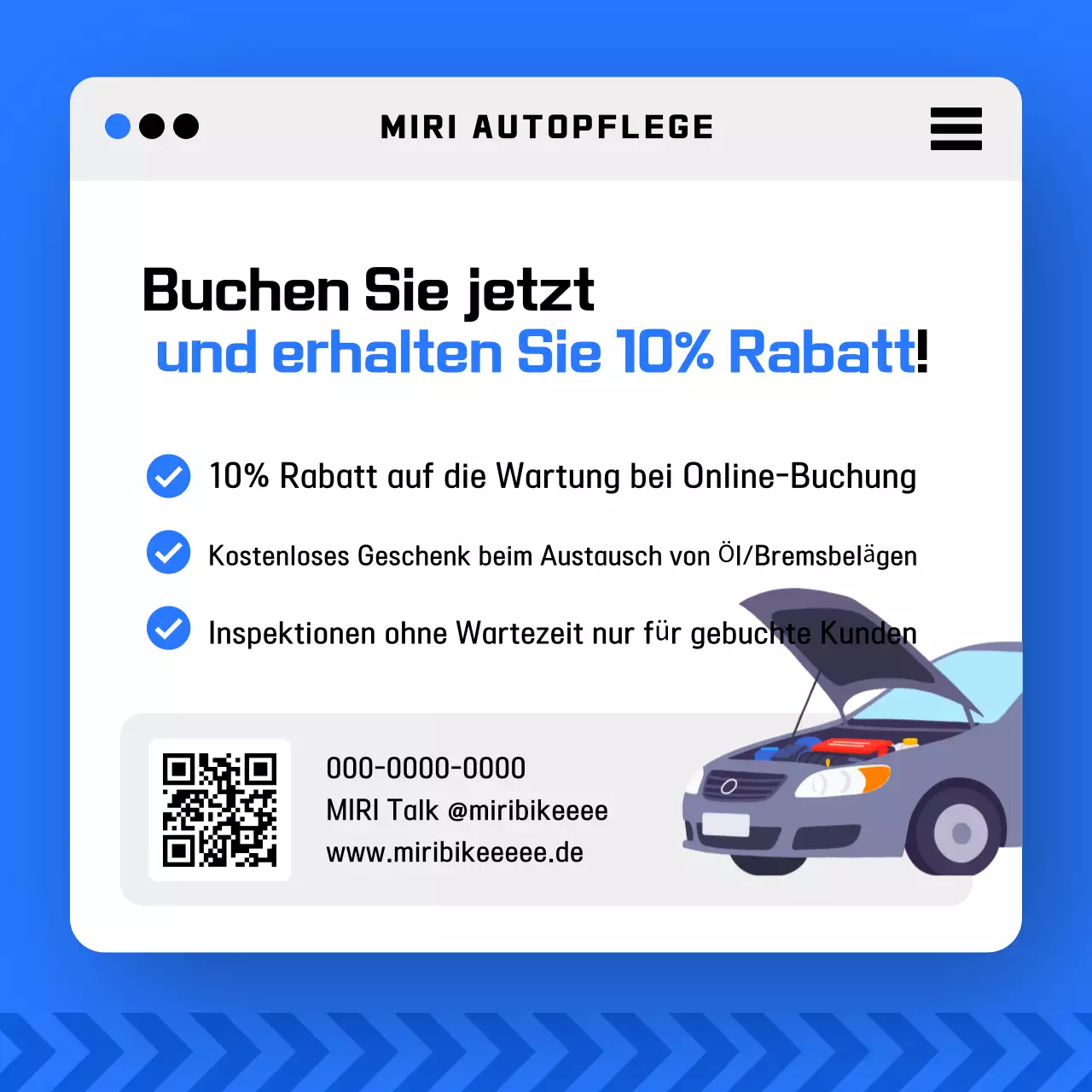 Blaue moderne Autosicherheitsaktion