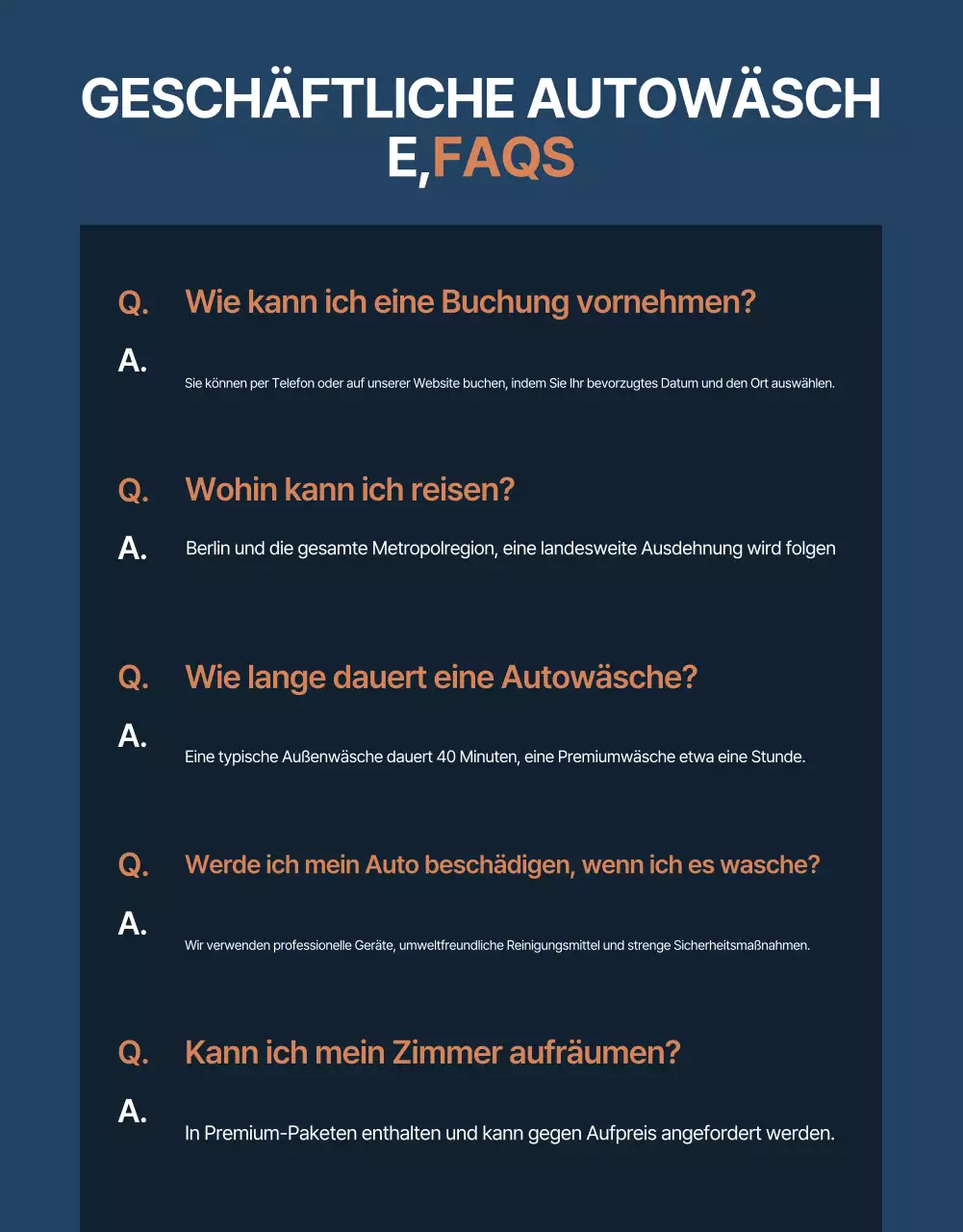 Blaue, moderne Werbung für mobile Autowaschanlagen