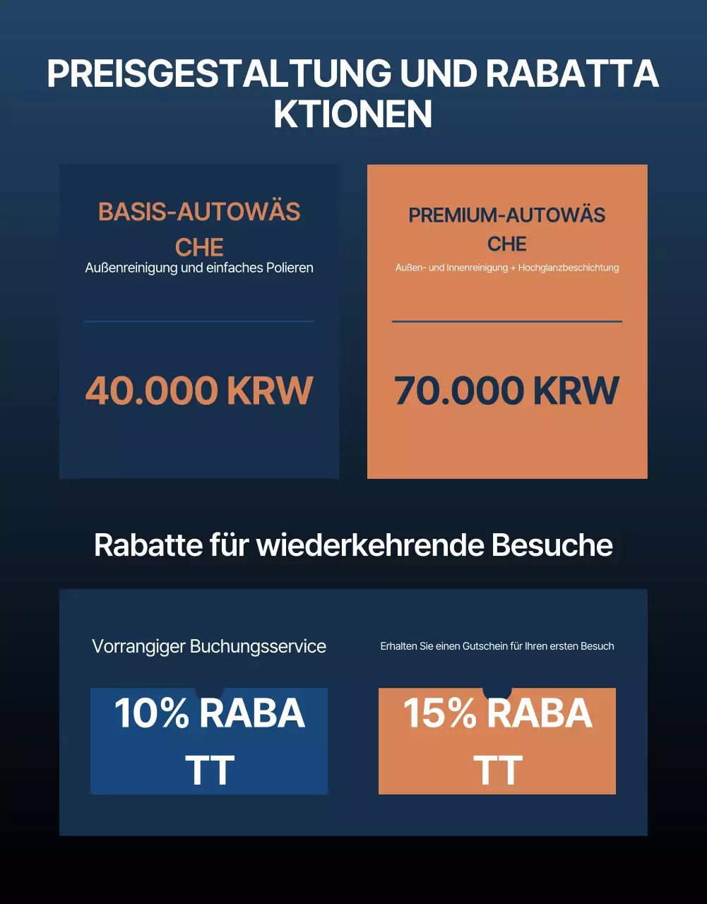 Blaue, moderne Werbung für mobile Autowaschanlagen