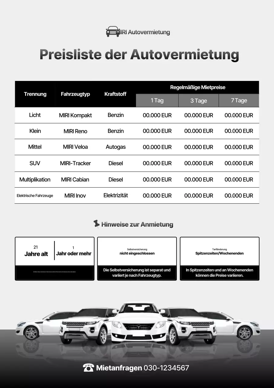 Gray Basic Autovermietungsanzeige