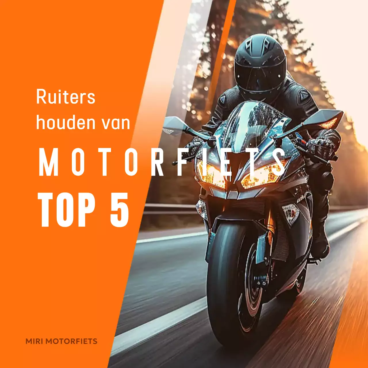 Oranje moderne motorfietsadvertentie