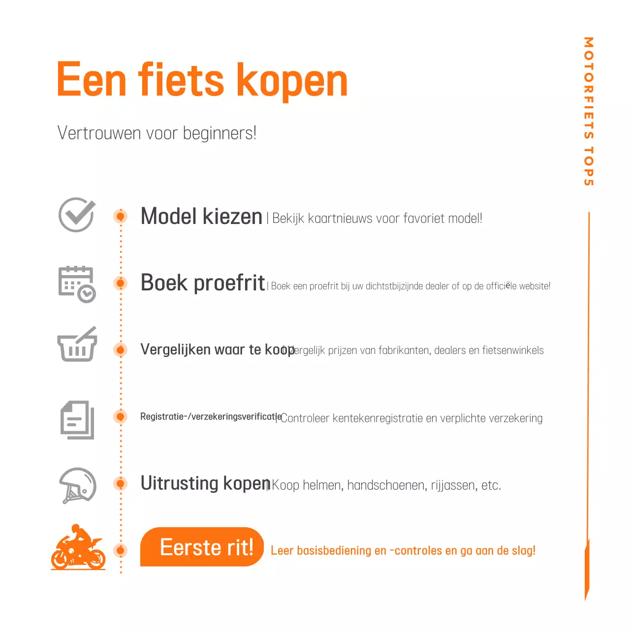 Oranje moderne motorfietsadvertentie