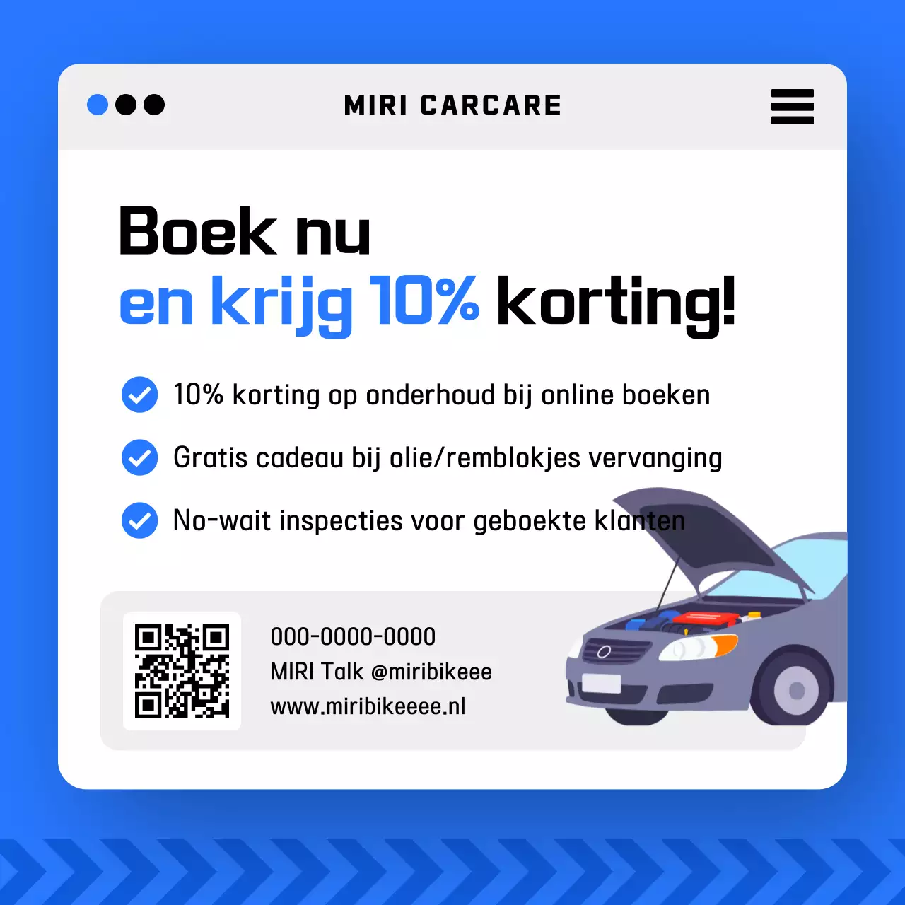 Blauwe moderne autoveiligheidspromotie