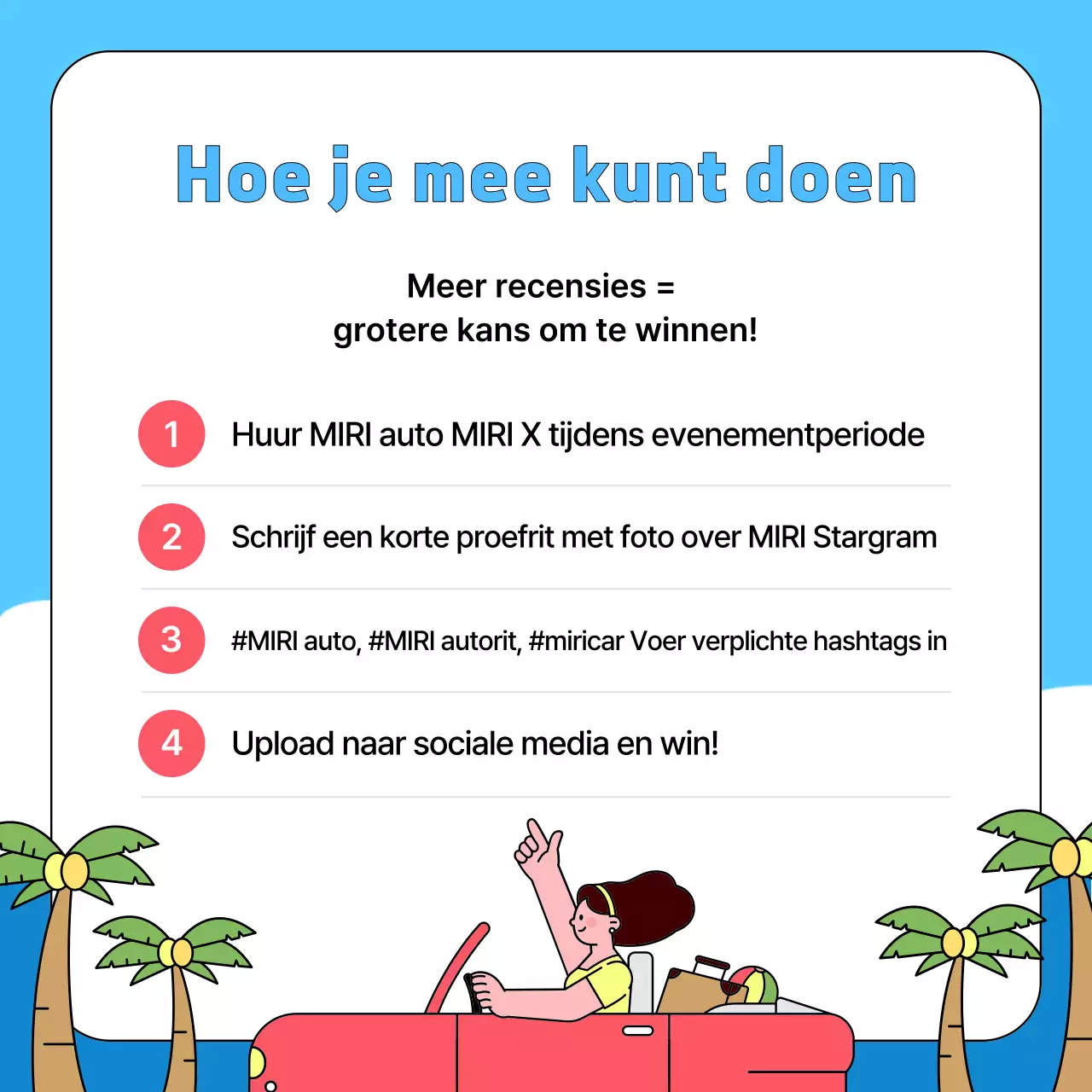 Promotie van het Sky Blue Pop huurauto proefrit evenement